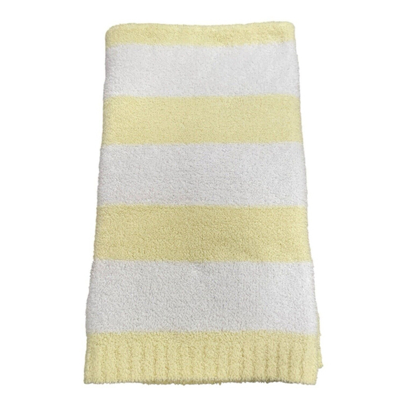 Cloud Island Other - Cloud Island Chenille Stripe Baby Blanket Yellow White Stripe 30x40 in Soft Cozy